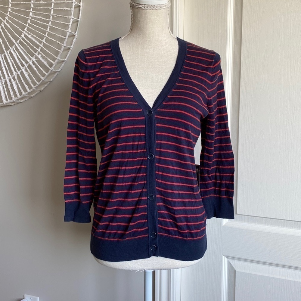 Tommy Hilfiger - Nautical Navy & Red Striped Cardigan